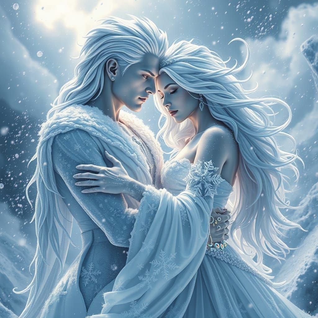 Breathtaking Ice Deities Emerge from Snowy Storm