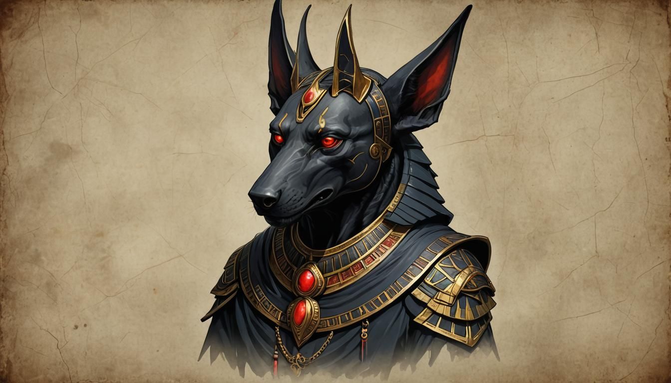 Anubis Dog: Fantasy Horror Dark God Concept