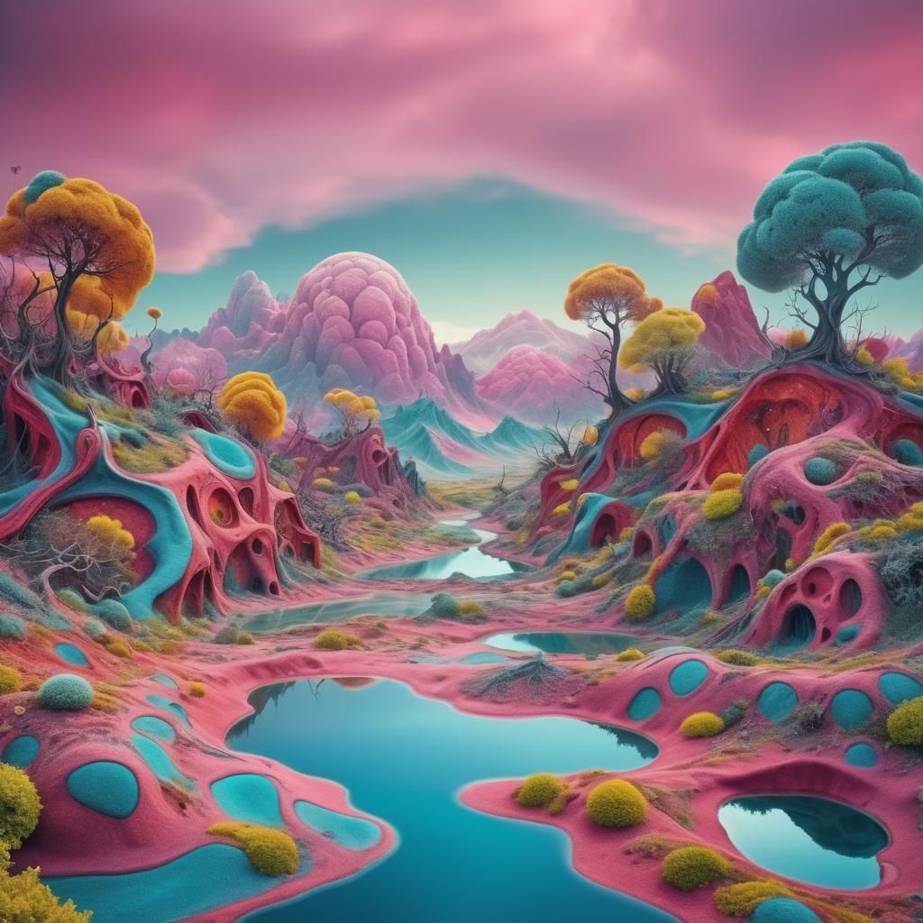 Surreal Abstract Landscape in Hyperrealistic Style