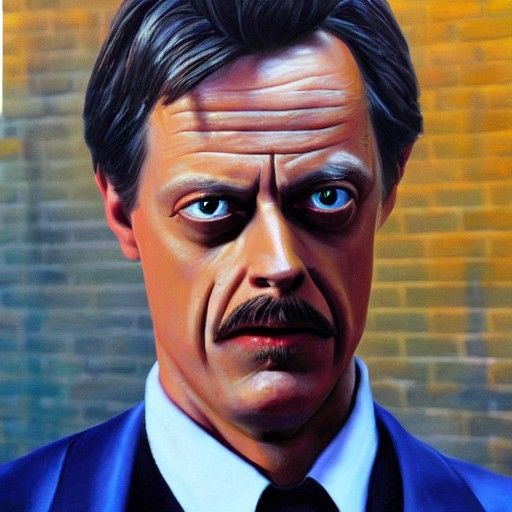 Lego Steve Buscemi Reservoir Dogs Oil Painting