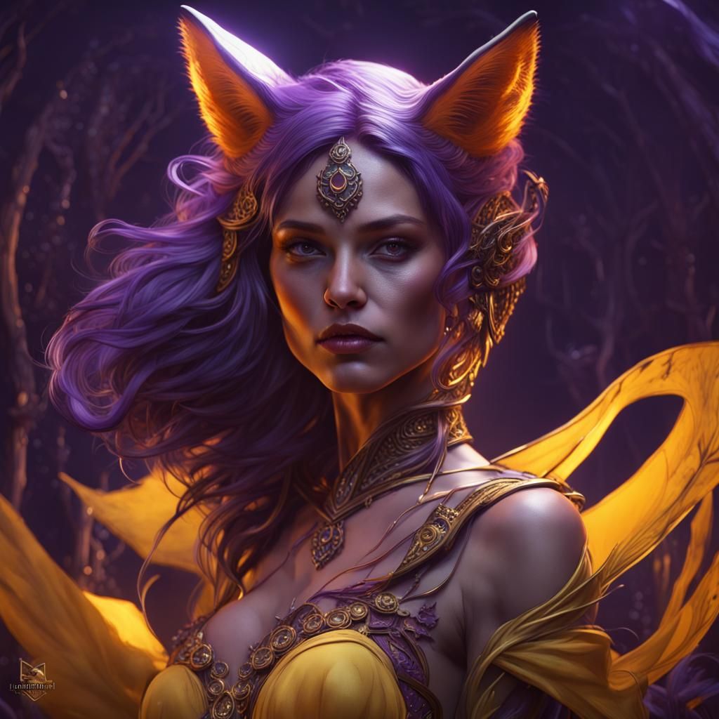 Fox Woman: Dark Fantasy Art in 8K