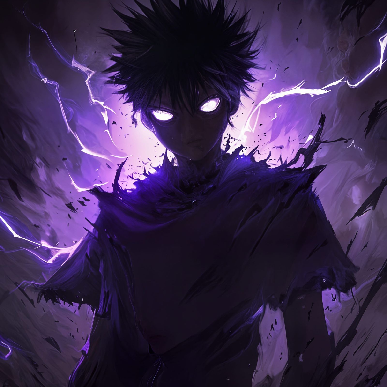 Shadowy Psychic Teen Portrait Inspired by Mob Psycho 100