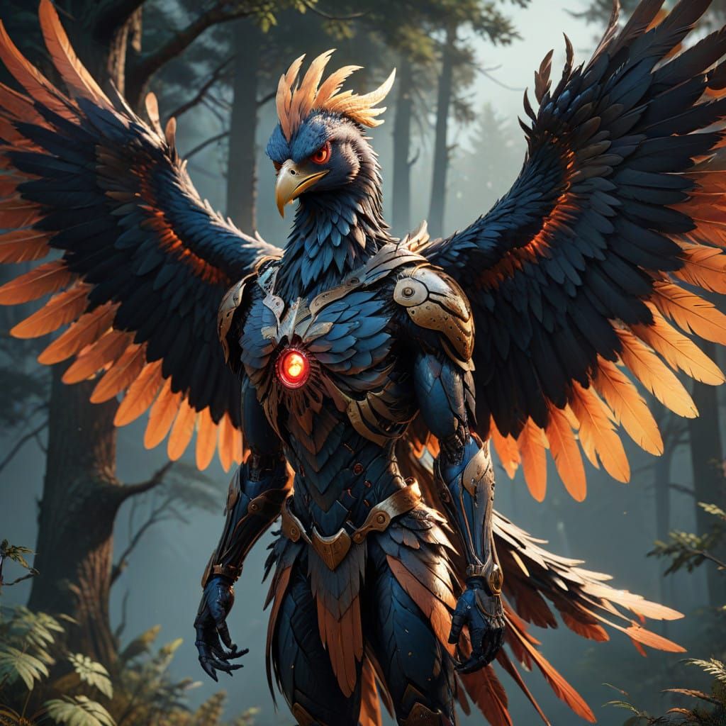 Majestic Aarakocra in Detailed Matte Painting Style