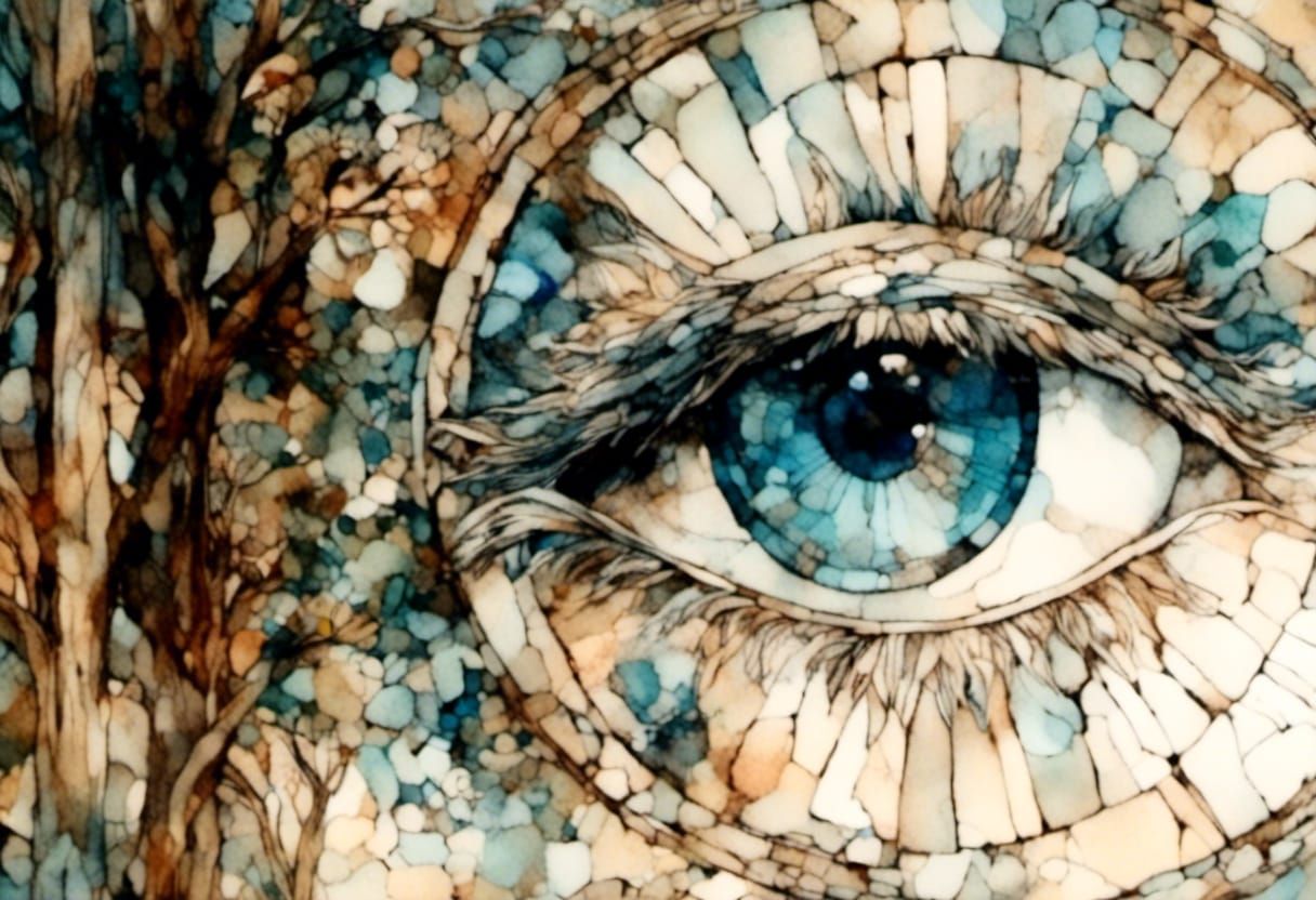 Eye of Providence on Aztec Temple, Art Nouveau