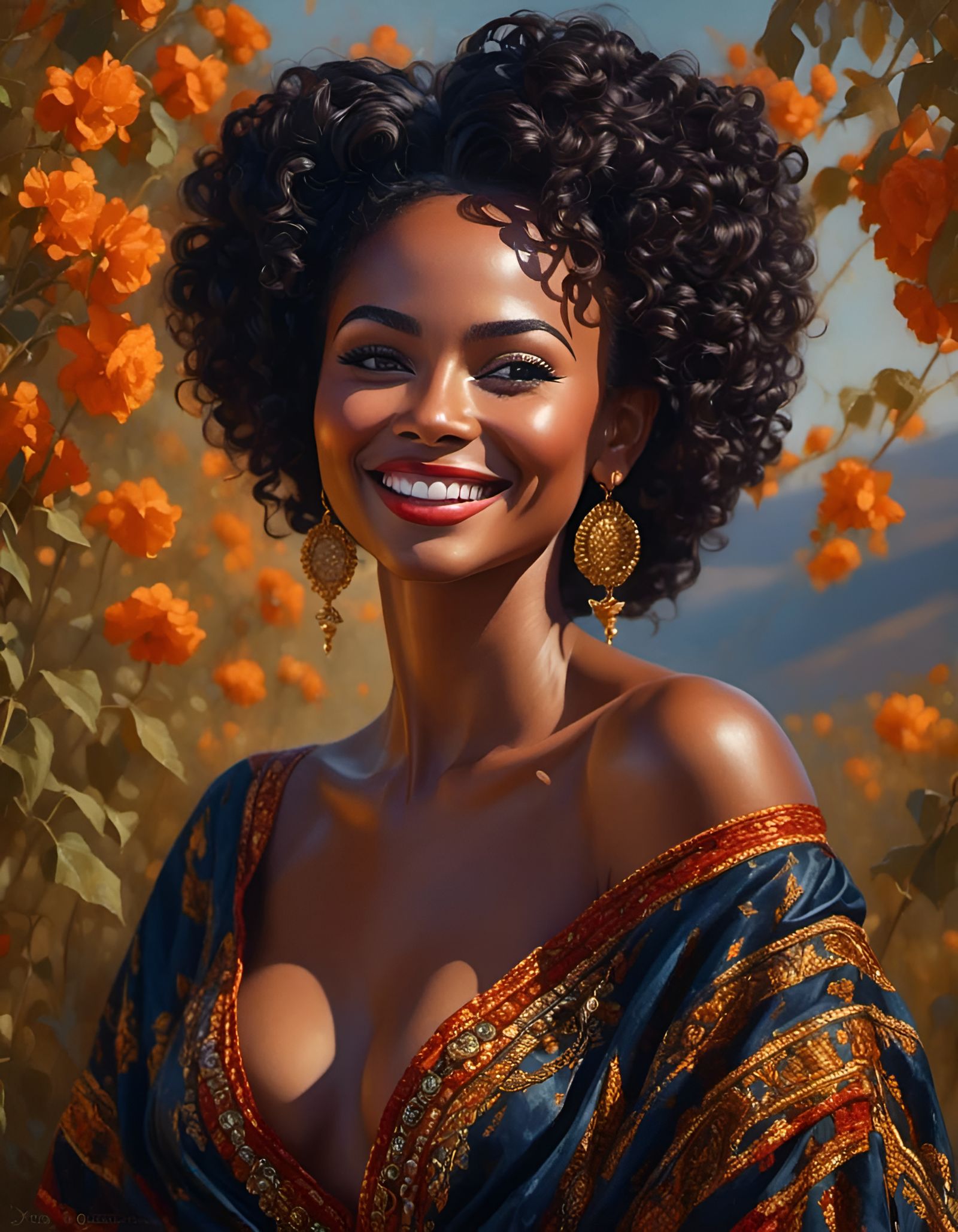 Detailed Portrait of a Beautiful African Woman