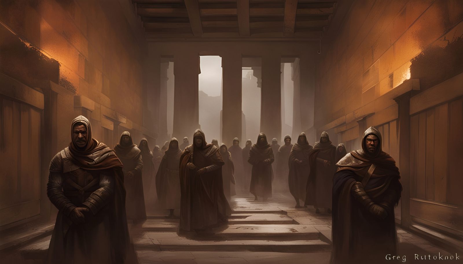 Sinister Roman Prisoners in Grzegorz Rutkowski Style