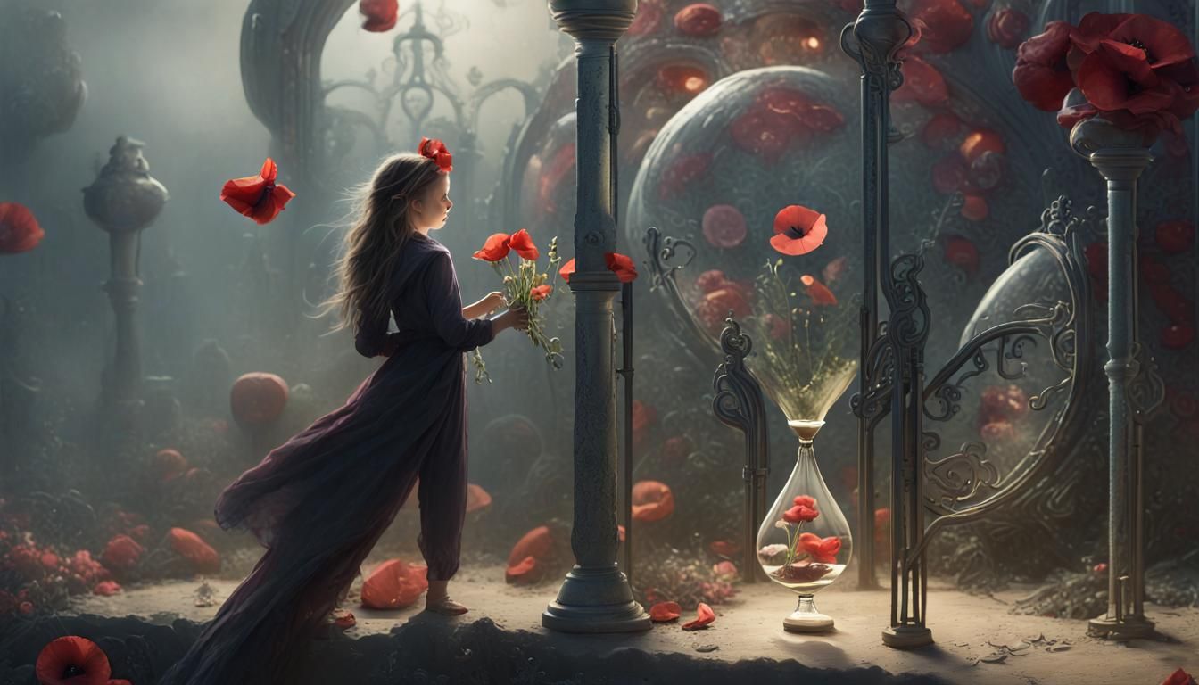 Mystic Dimension Gate with Angel and Girl