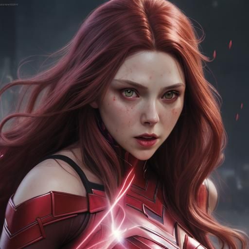 Hyperrealistic Scarlet Witch Concept Art