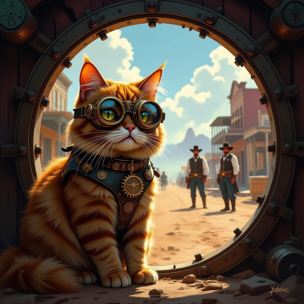Steampunk Cat Time Travels to Meet Wyatt Earp and Doc Holida...