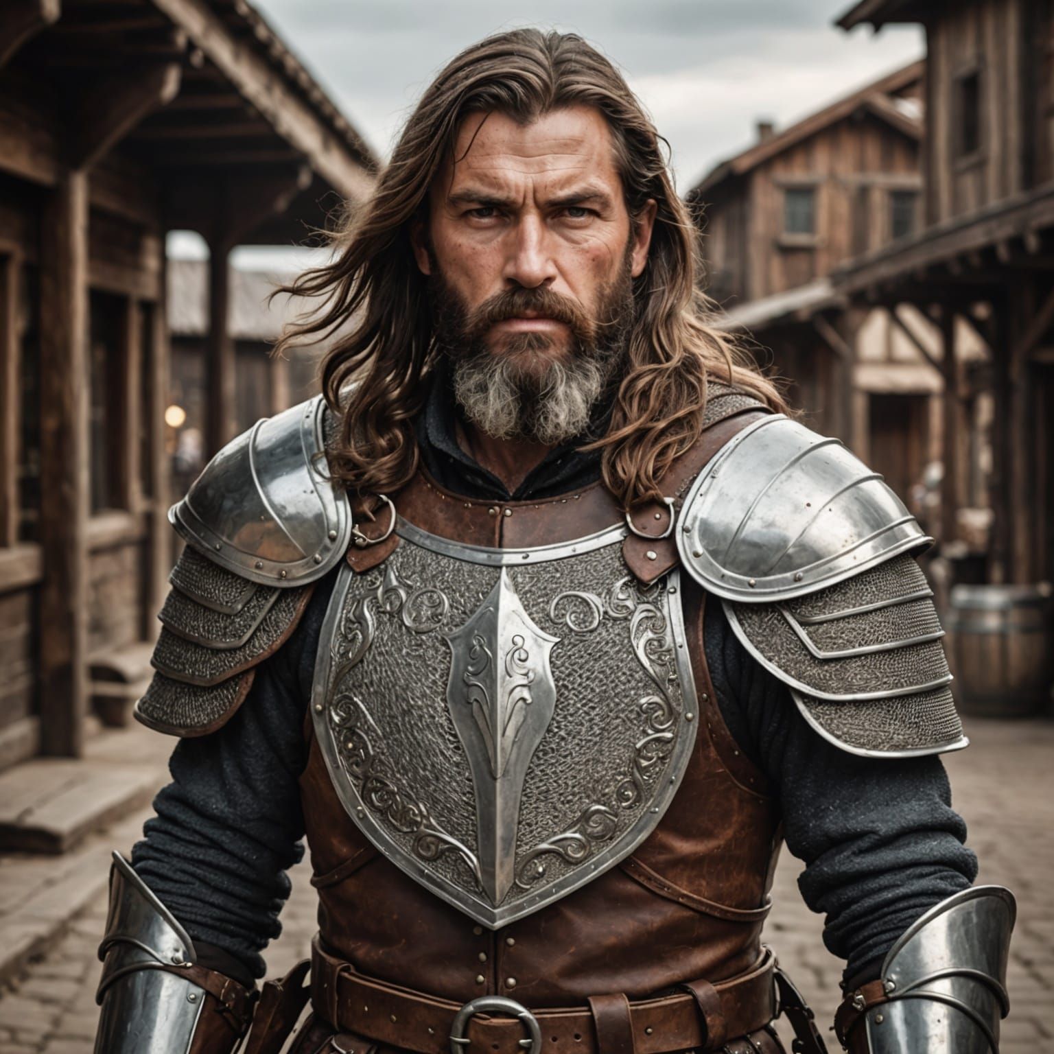 Paladin with Scars in a Wild West Town