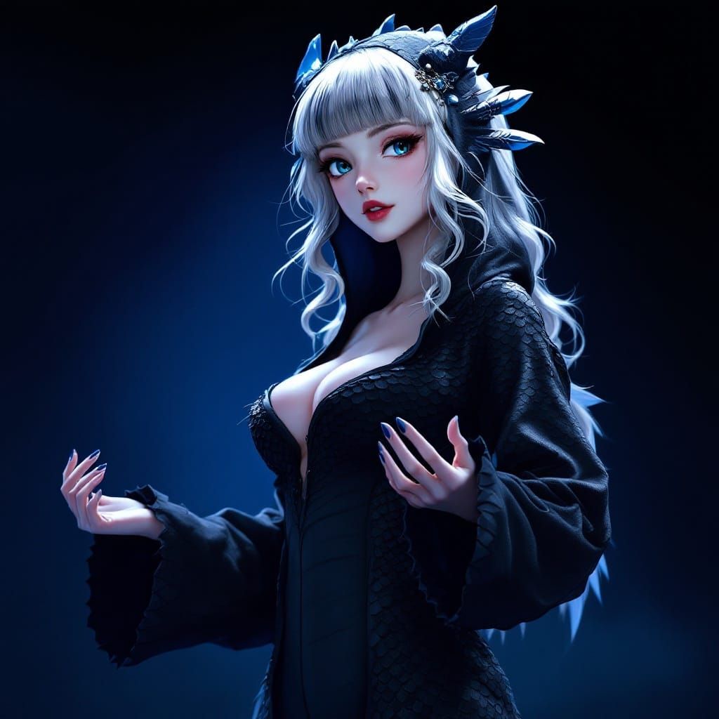 Anime Woman in Dragon Kigurumi