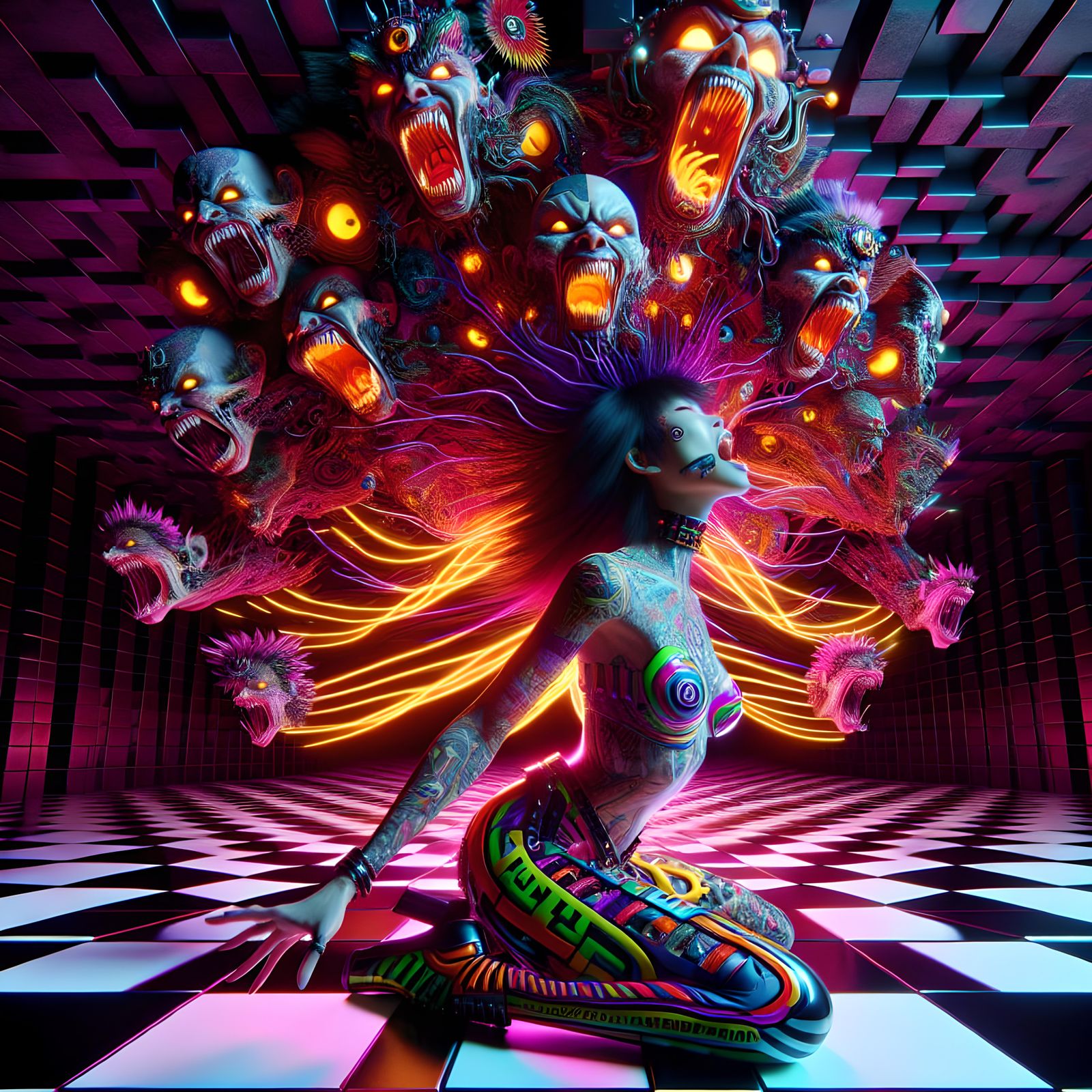 Psychedelic Asian Woman Reveals Chaotic Underworld