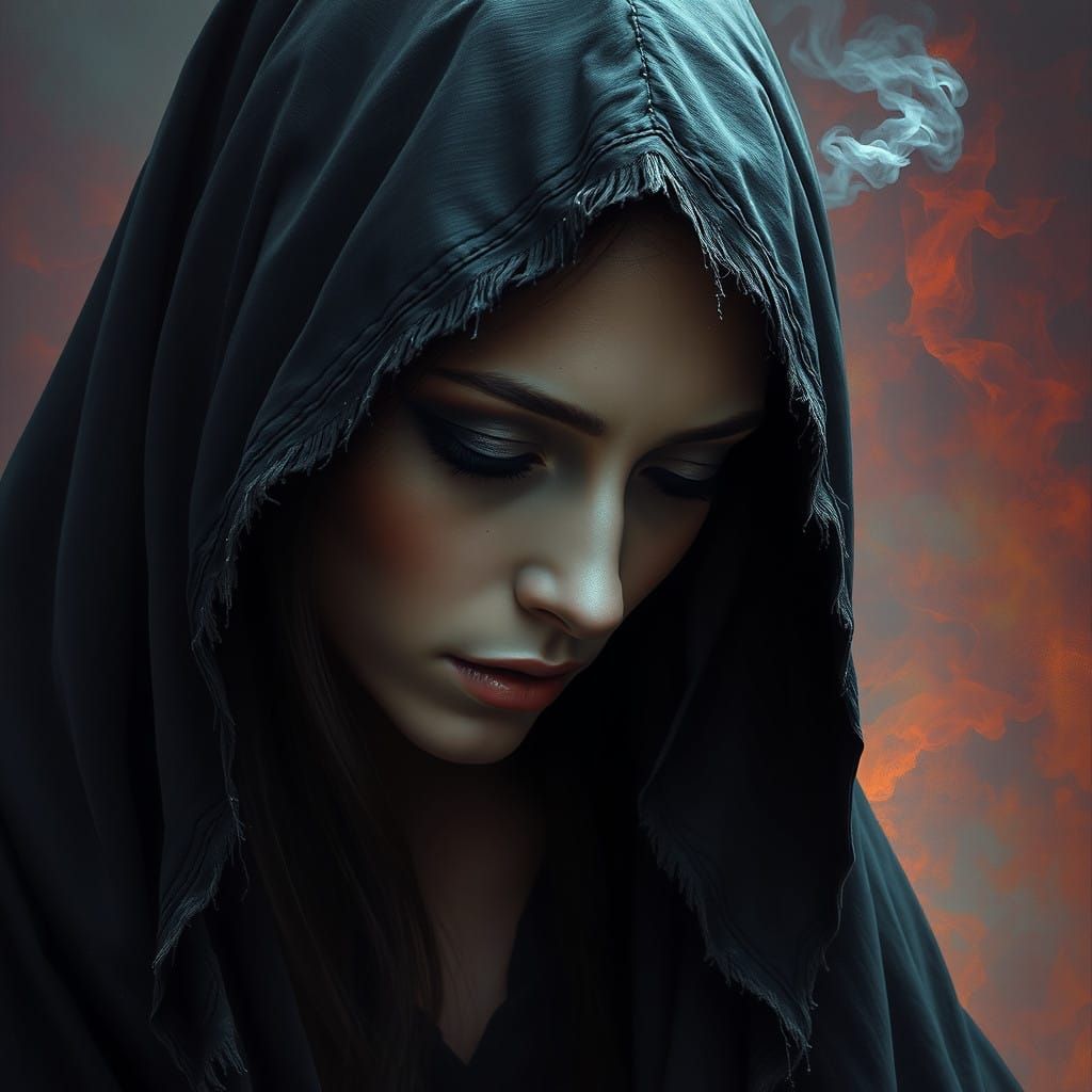 Ethereal Death Maiden in a Dreamlike Realm