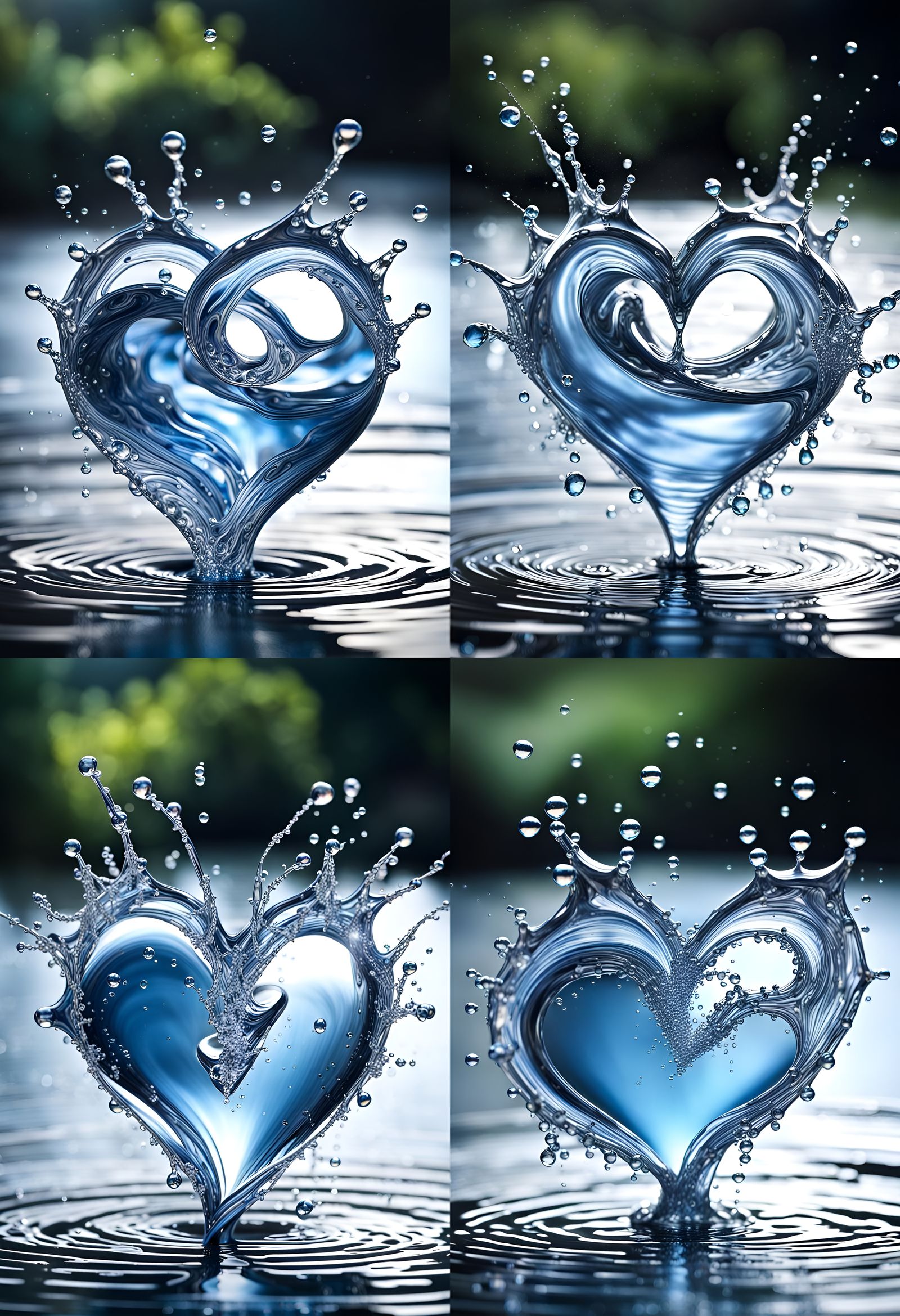 Heart shaped water