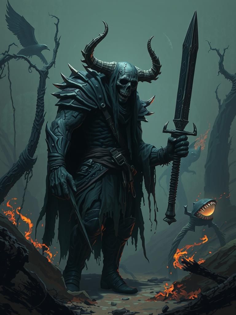 Creepy Pixel Art Horror Game Character in 8-bit Style