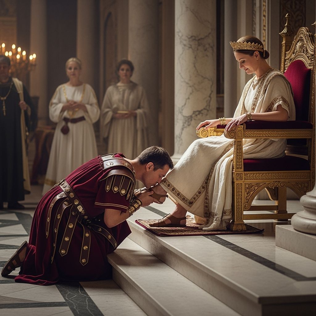 Roman Servant Pays Homage to Empress, Professional Photograp...