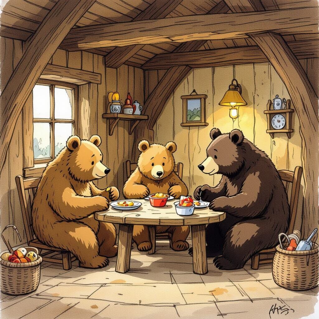 Goldilocks and the Three Bears Naive Illustration