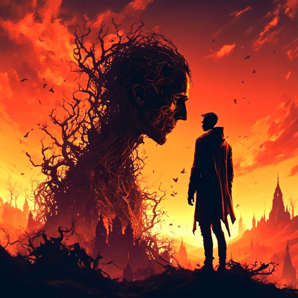 Silhouette Human Portrait in Dark Style