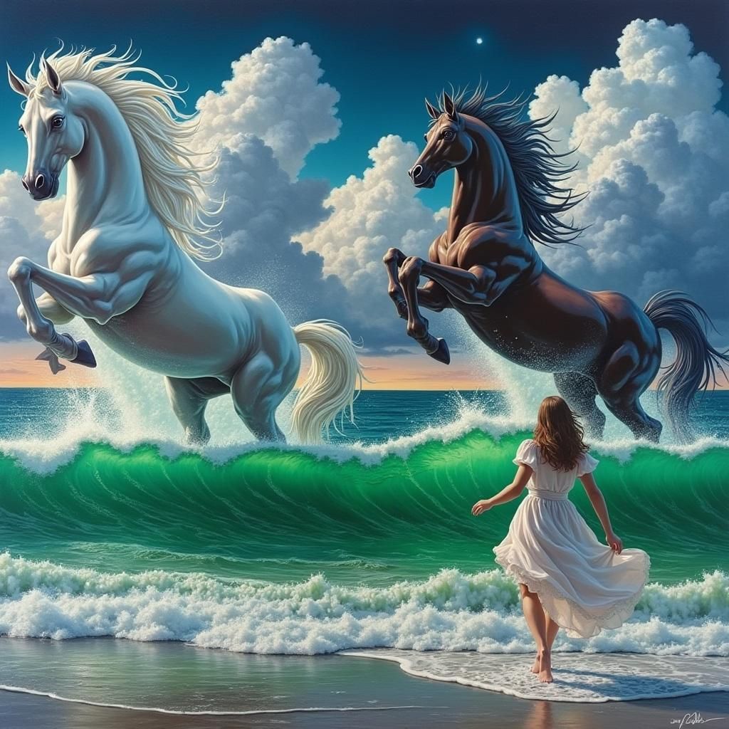 Sea Goddess Emerges from Turquoise Wave