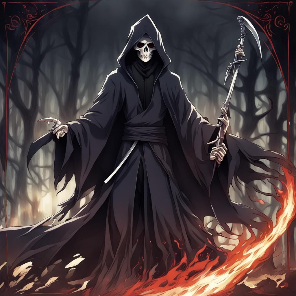 Anime Style Grim Reaper Illustration