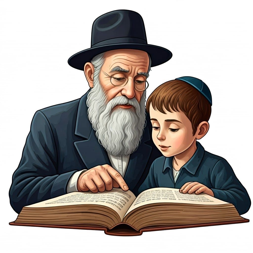 Reading Together: A Digital Illustration in Classic Style