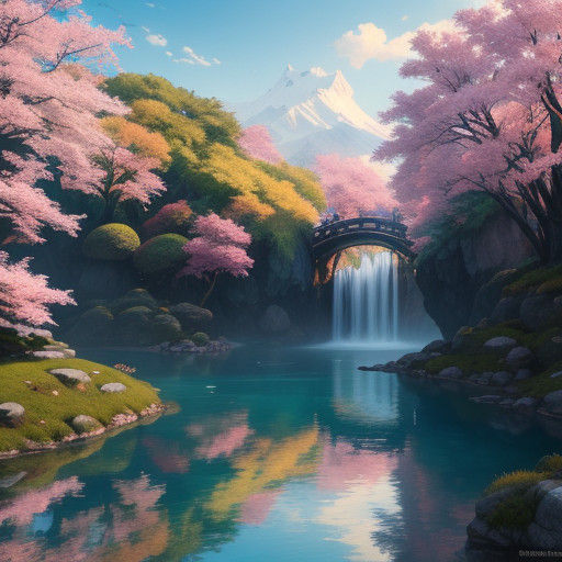 Whimsical Magical Town in Pastel Hues