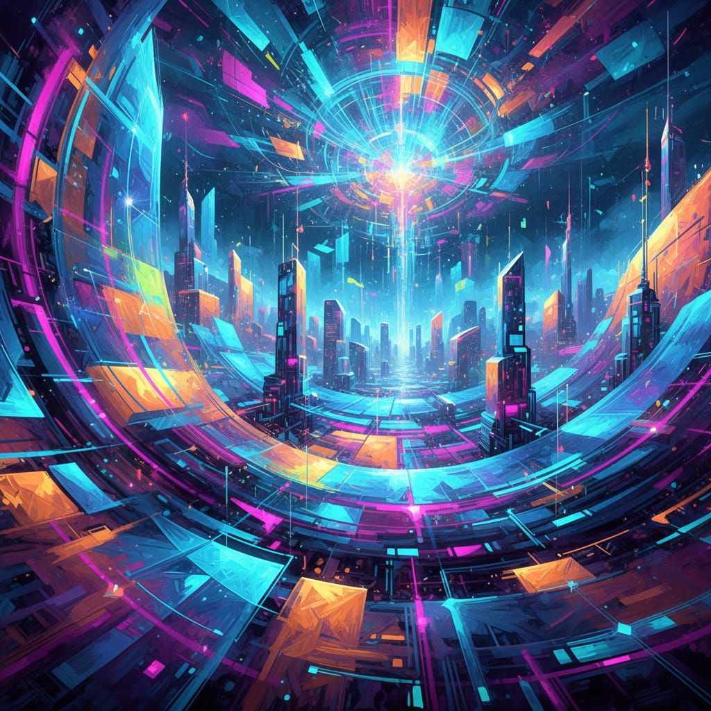 Vibrant Abstract Digital Art in 8K Resolution