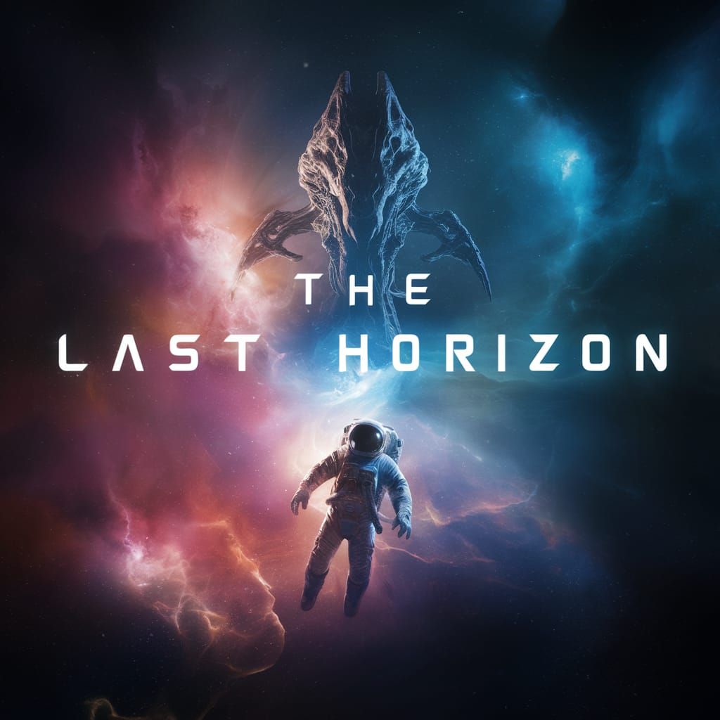 Astronaut Drifting in a Nebula with Spaceship