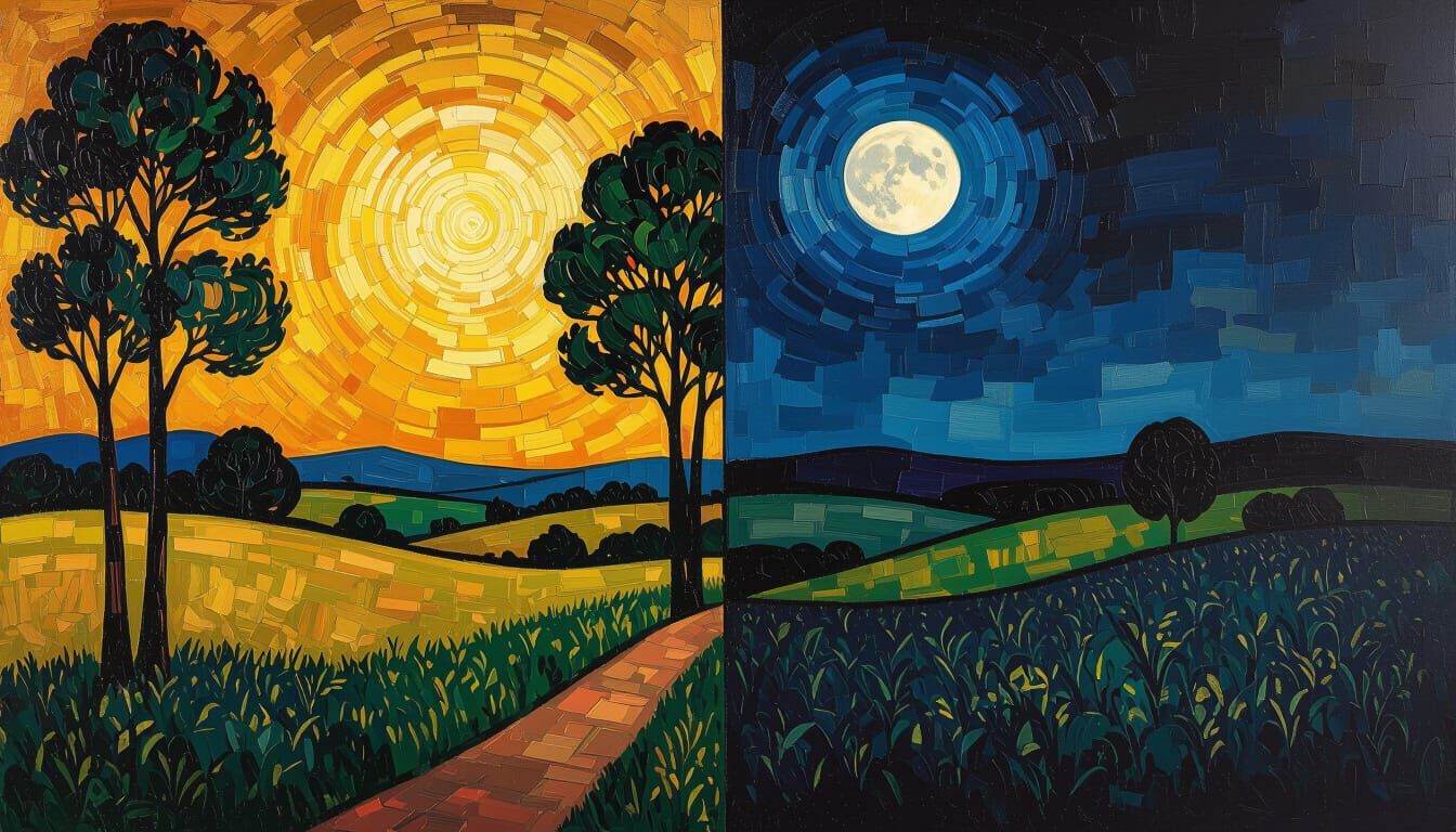 Day and Night Landscape Transformation in Klimt & Rothko Sty...