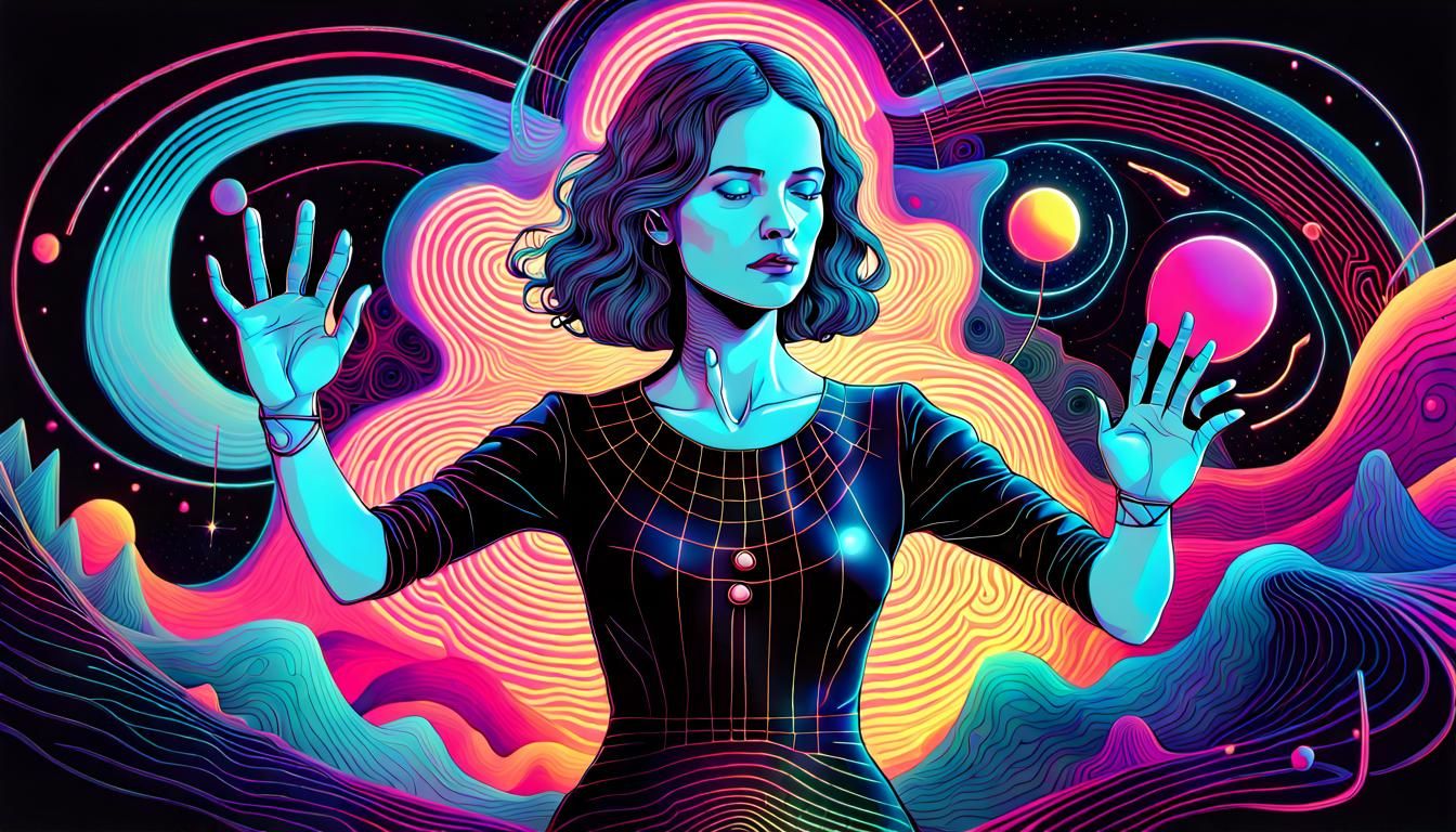 Carolina Eyck Plays Theremin in Cosmic Mixed Media