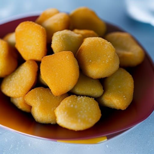 Chicken nuggets on a plastic bear shaped plate