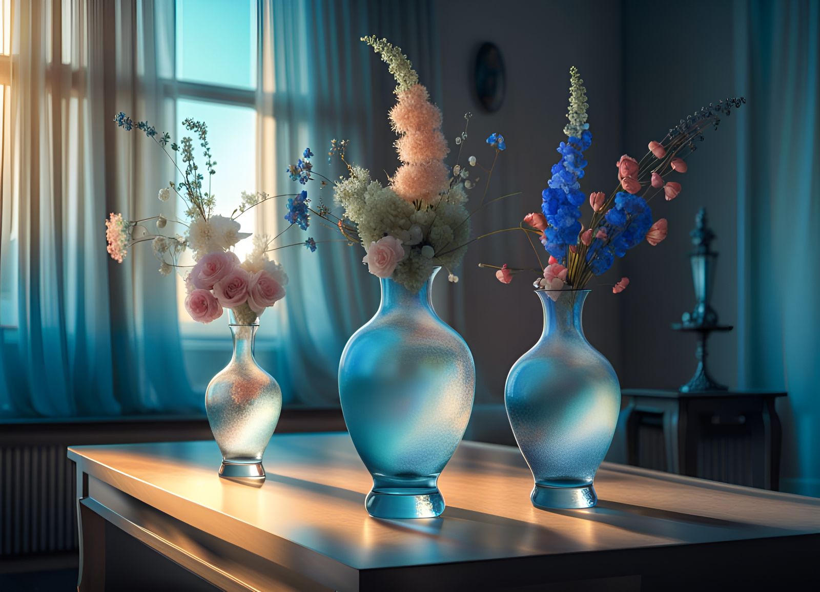 Surreal Vases in Kandinsky and Aivazovsky Styles