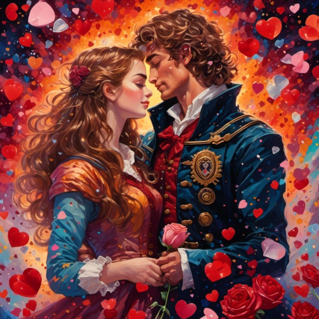 Ron and Hermione's Valentine's Day in Medieval Art Style