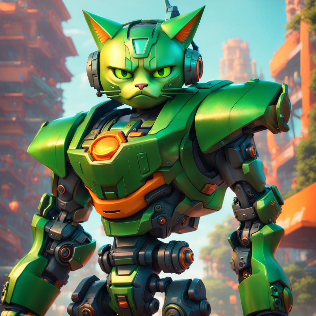 Neko Boy on Balcony, Pixar-Style 3D Digital Art