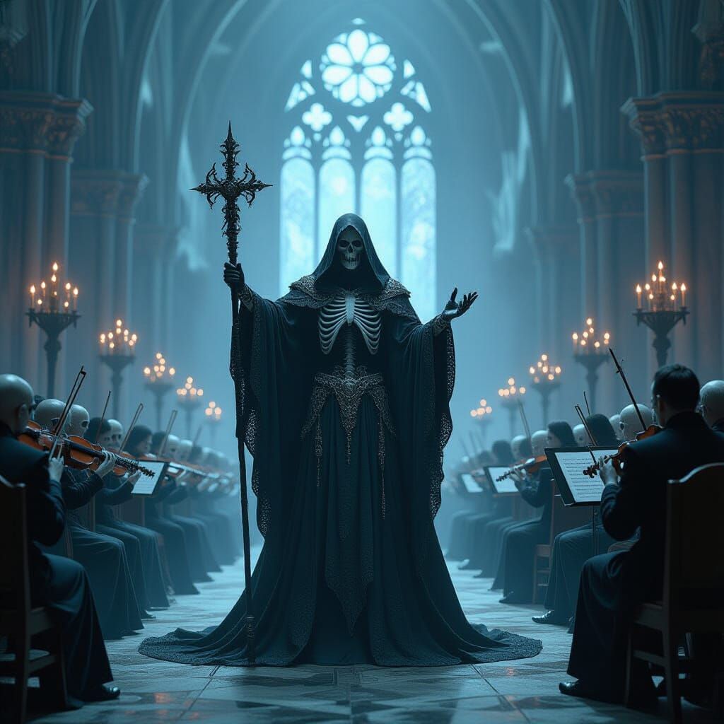 Archwight Voryn Conducting Spectral Choir in Bone Cathedral