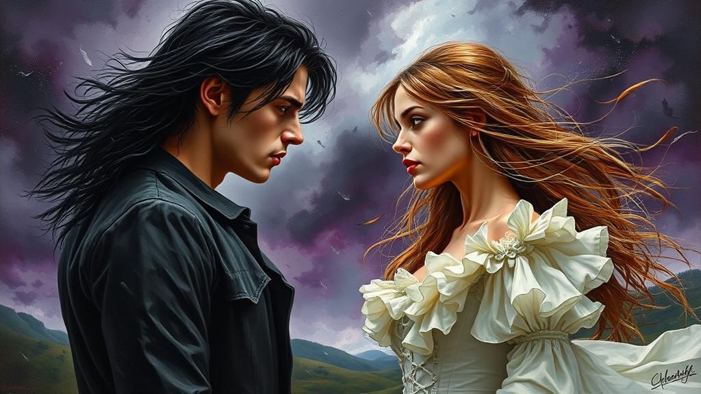 Heathcliff and Catherine on the Stormy Moors