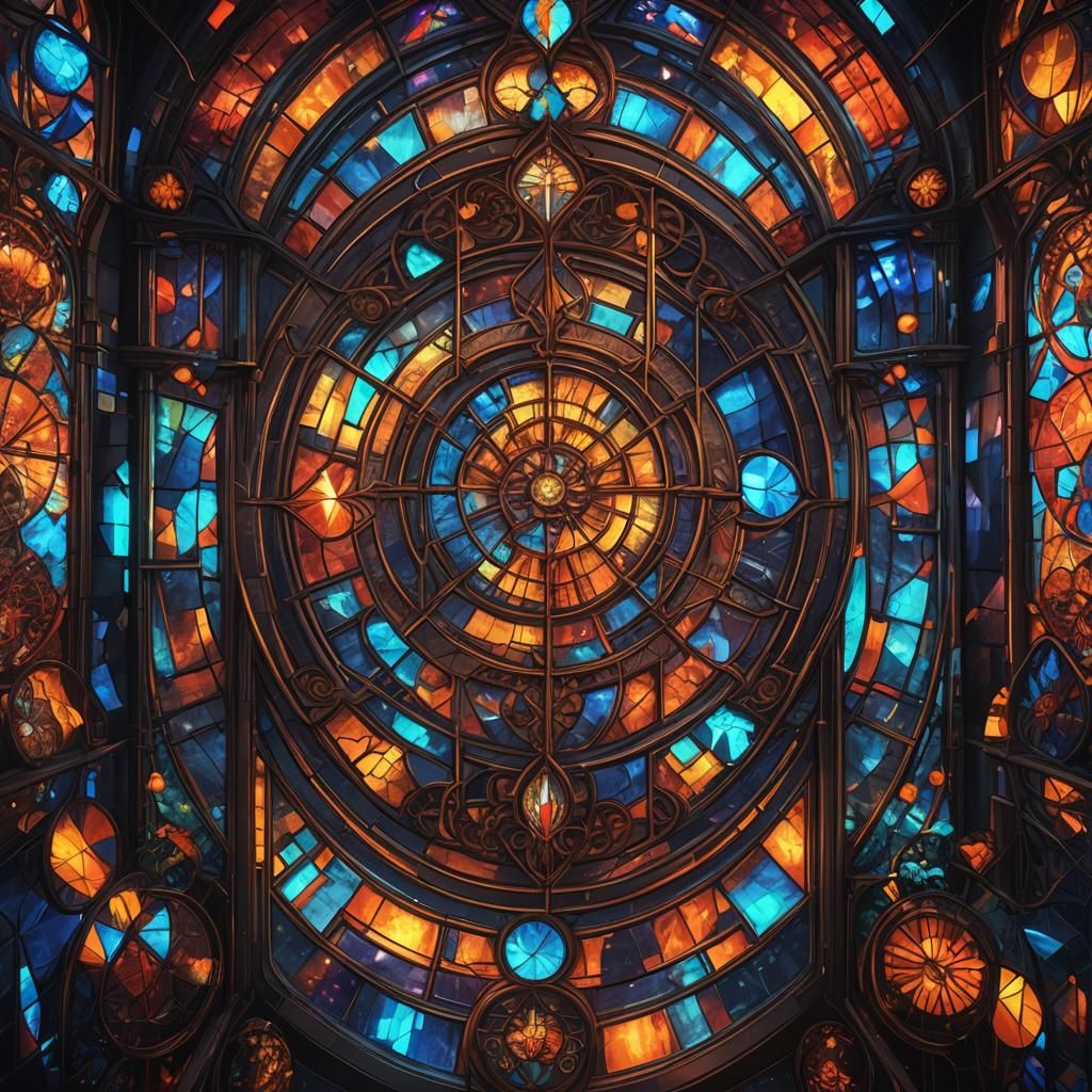 Neon Lights and Stained Glass: Detailed Matte Painting