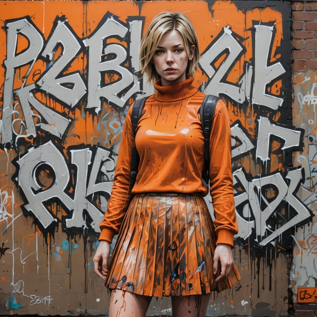 Silent Hill's Heather Mason in Graffiti Art