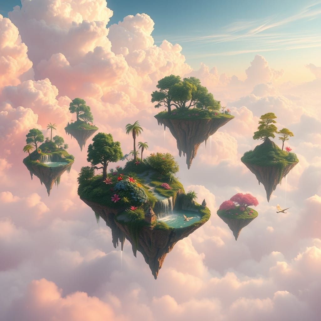 Floating Islands in Ethereal Astral Expanse