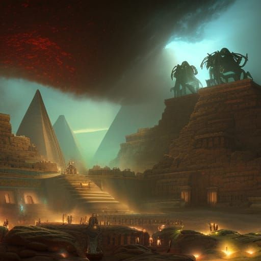 Scarab Swarm Emerges from Egyptian Tomb