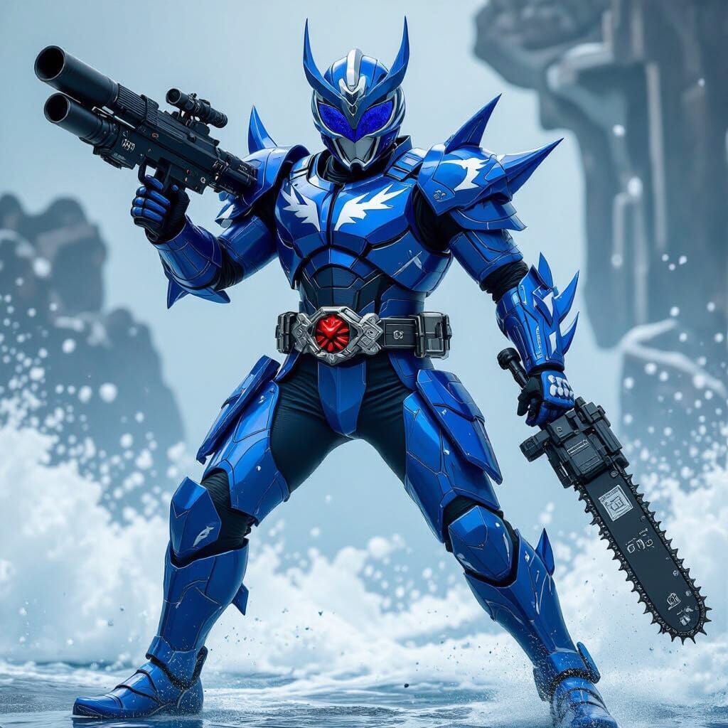 Kamen Rider Tsunami: Shark Warrior with Chainsaw Arm