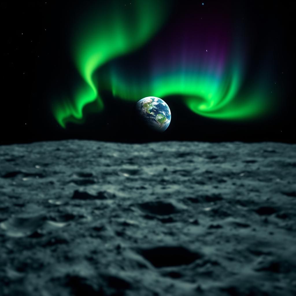 Aurora Borealis Seen From the Moon