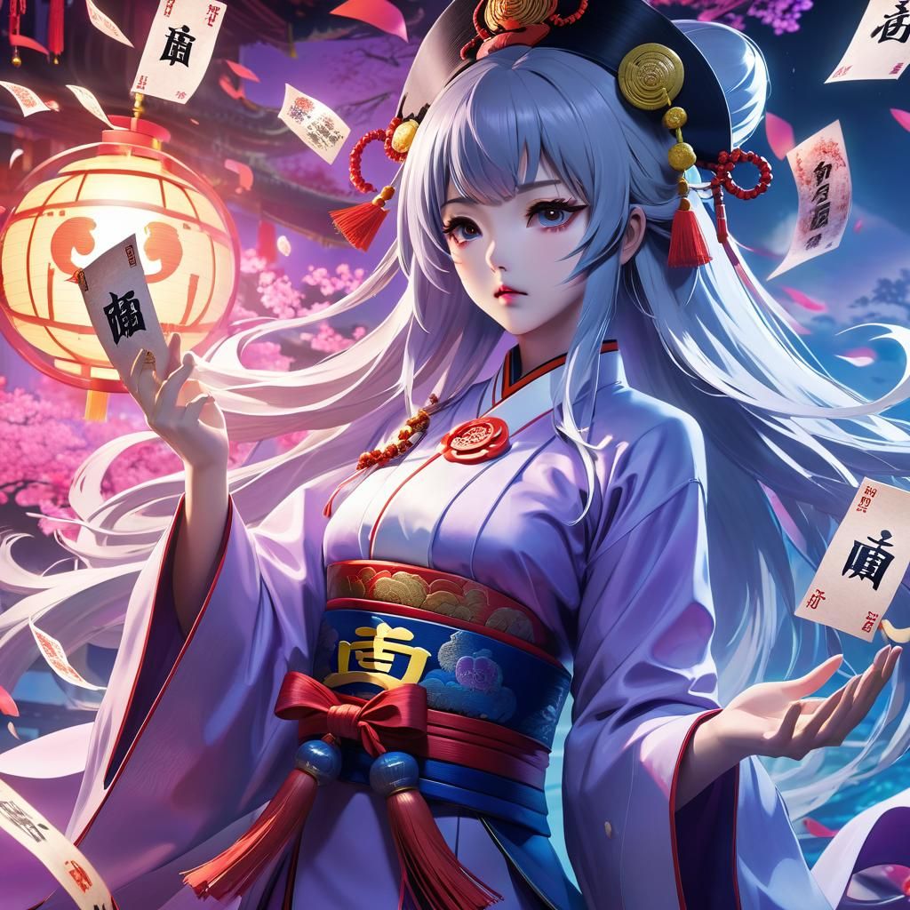 Ethereal Jiangshi Horror in Anime Style