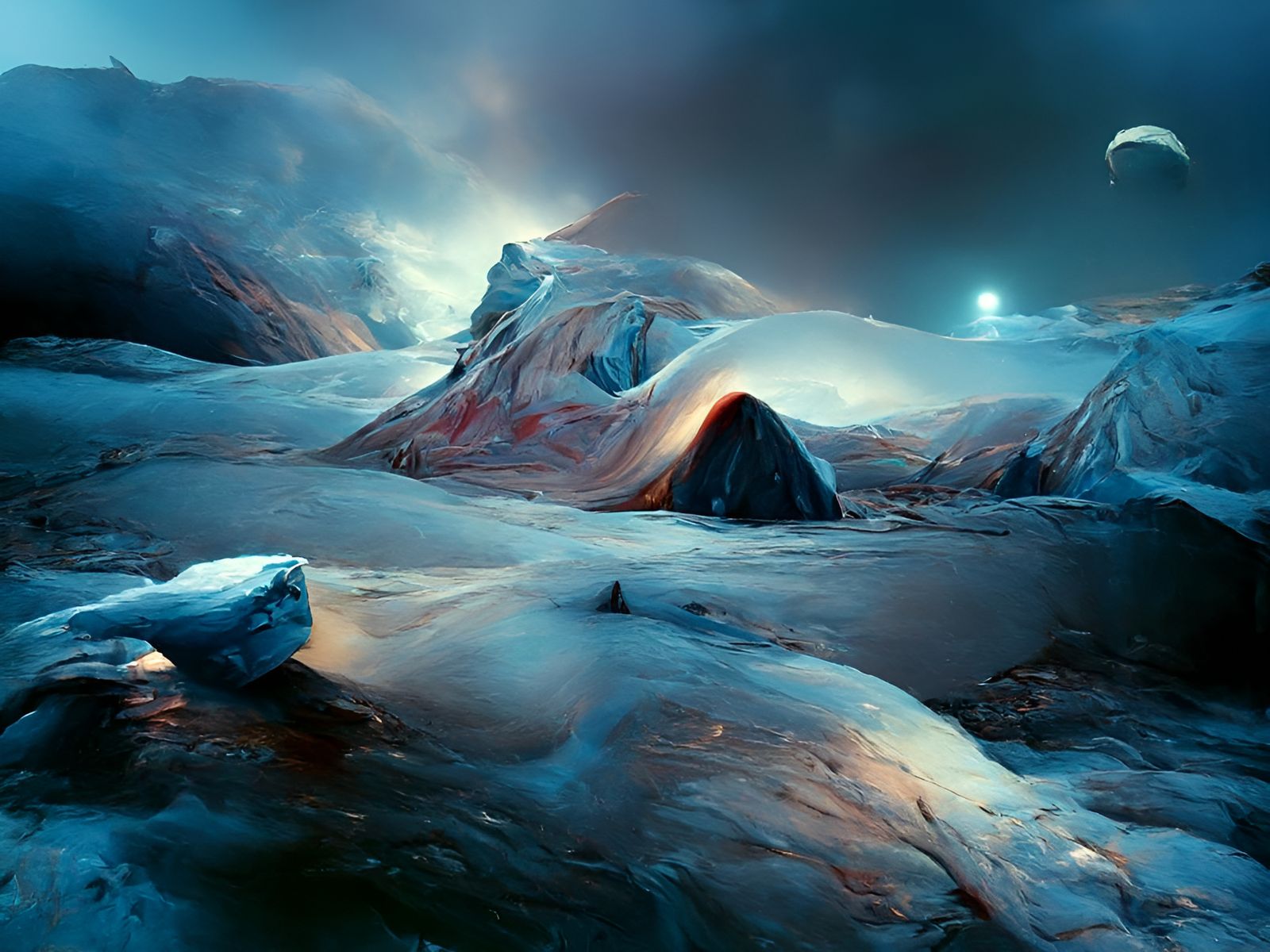 Alien Glacier World: High-Resolution Landscape Photography