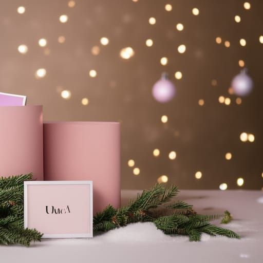 Romantic Christmas Desktop Background in Hazy Pink