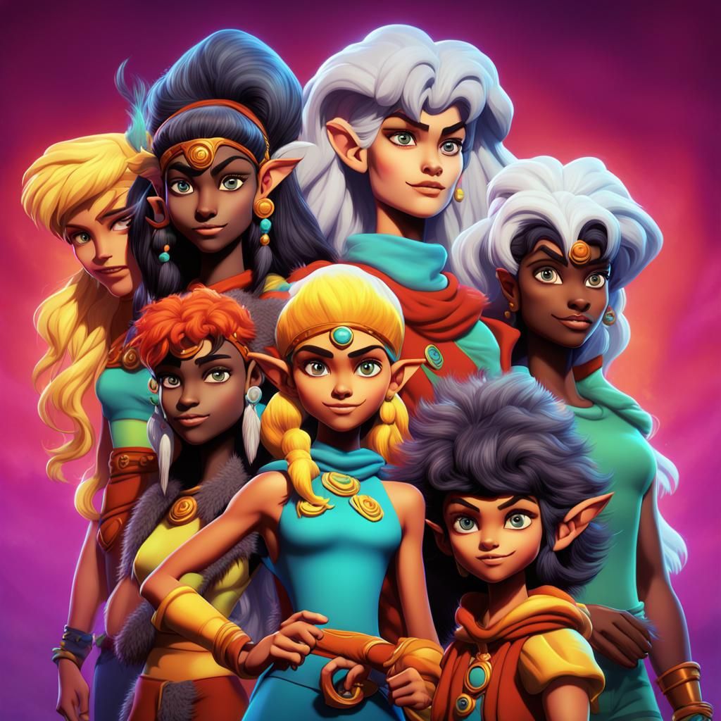 Elfquest Female Characters as 3D Digital Art