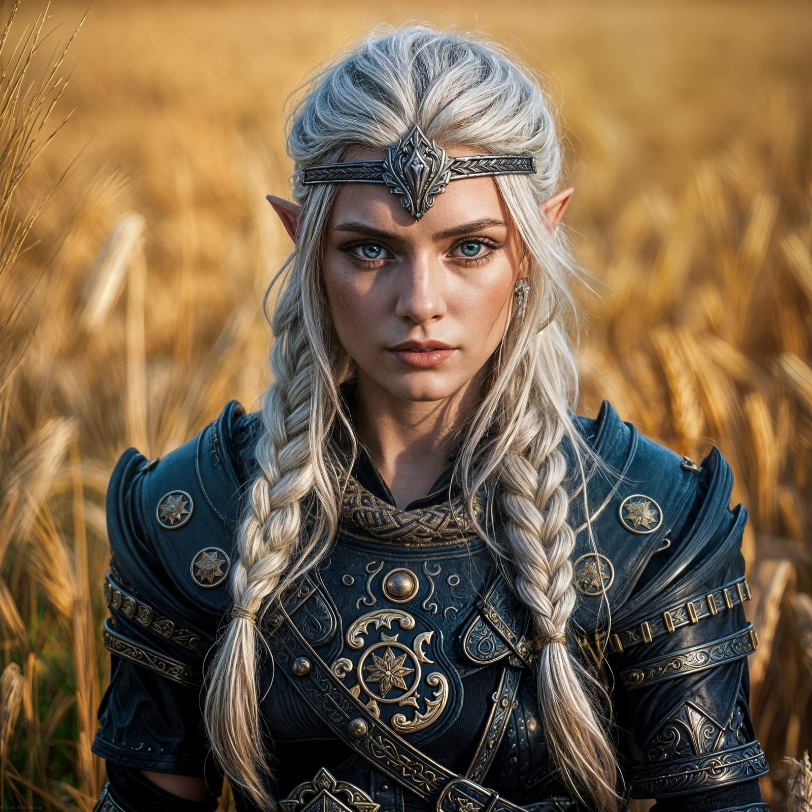 Elf Warrior Woman in Spartan Armor