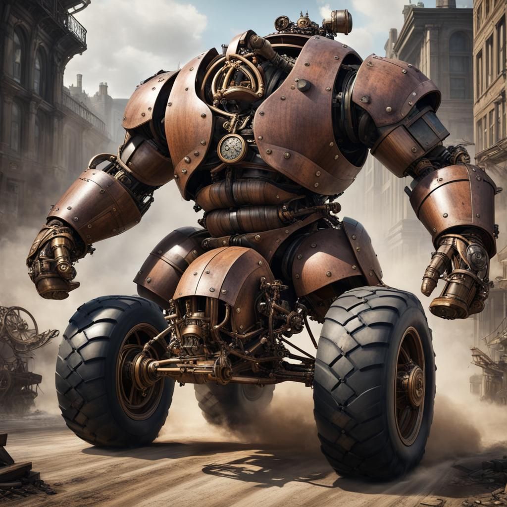 Steampunk Juggernaut in Battle