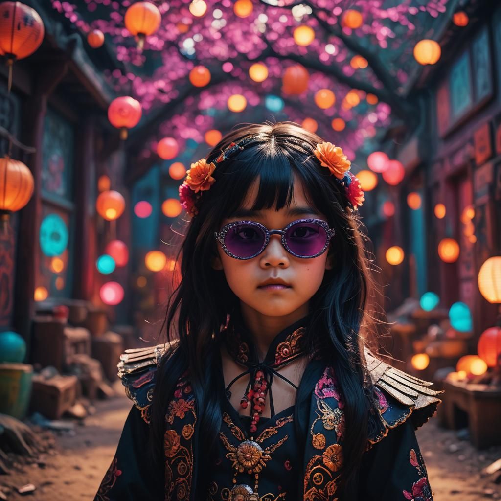 Hyper-Realistic Korean Girl in Catrina Costume