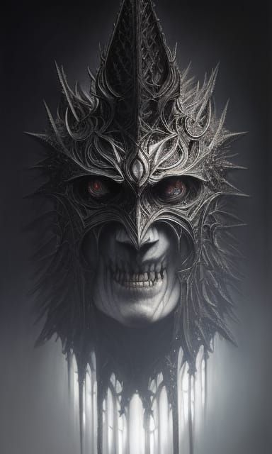 Sinister Nightmare Heart in Charcoal Drawing Style